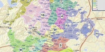 آسٹن ، ٹیکساس Tx zoning کا نقشہ